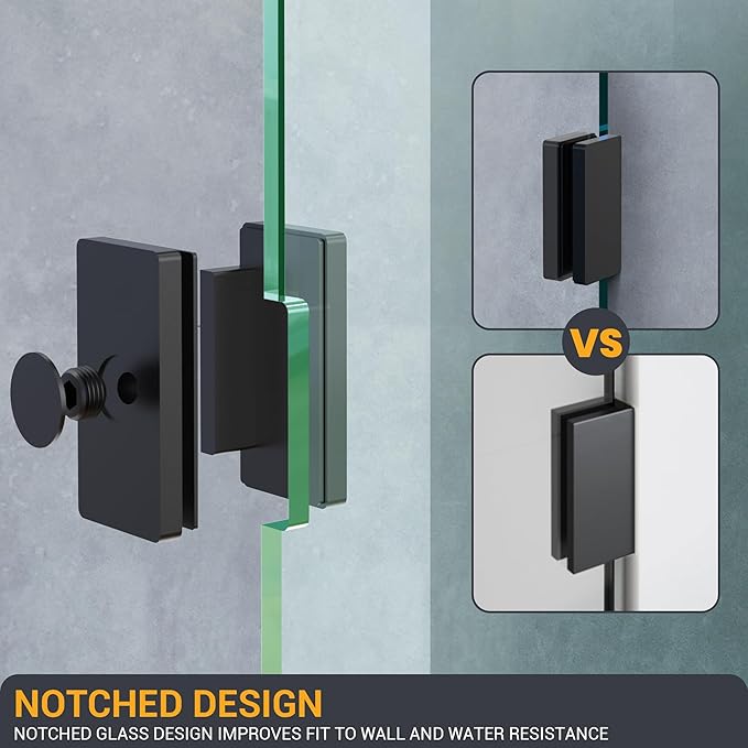 Bathroom Shower Glass Door 34" W×78.75" H, 3/8" Thick Clear Tempered Glass Panel