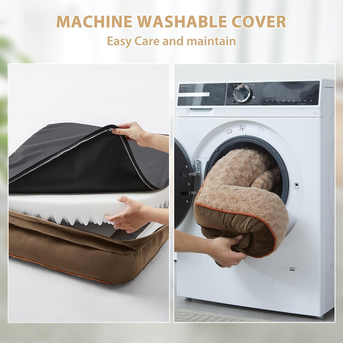 BFPETHOME Orthopedic Dog Beds for Large Dogs-Waterproof Sofa Dog Bed with Removable Washable Cover, Big Pet Bed with Waterproof Lining and Nonskid Bottom,Pet Bed for Large Dogs