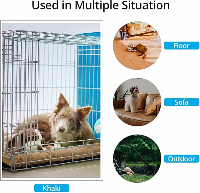 Dog Crate Pad Washable Dog Bed for Crate Small Cozy Mat 24-Inch Camel | Ultra Soft Kennel Pad,Anti-Slip Bottom,Fits for Most Metal Crates,Comfortable Sleeping Pet Mat