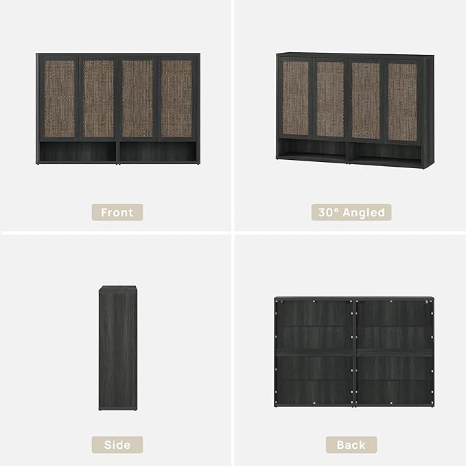 SICOTAS Rattan Shoe Storage Cabinet