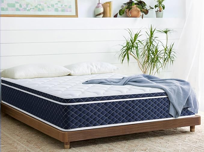 Queen Size Mattresses, Cushion Firm 12 Inch Hybrid Mattress for Couples, 700+ Pocket Coils for Motion Isolation & Dual Cooling Zones, CertiPUR-US Certified Foam Bed in A Box, 100 Days Trial
