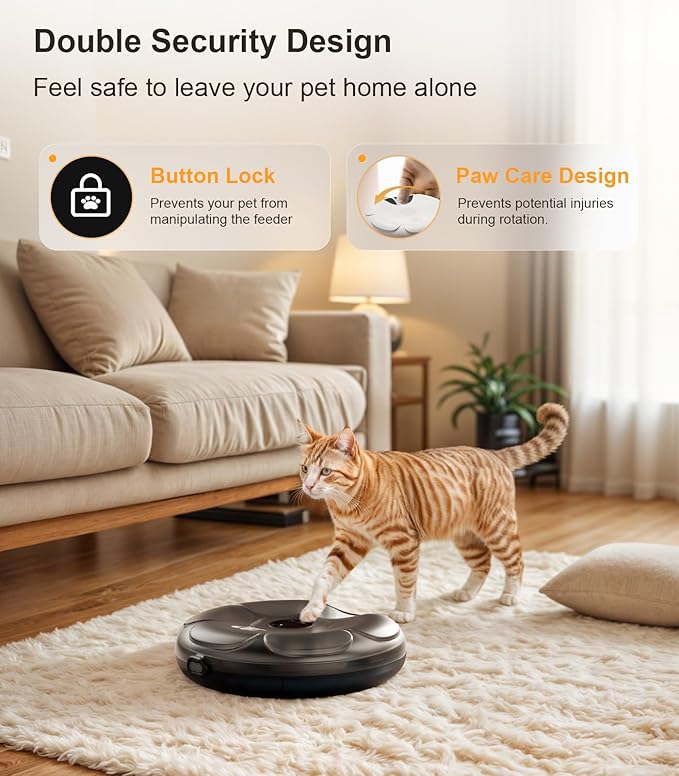 Casfuy Automatic Cat Feeder Cordless