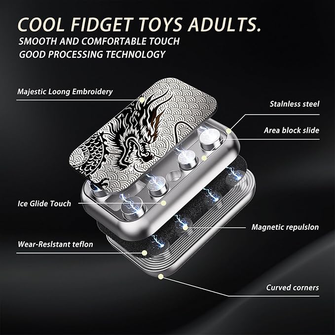 Fidget Slider, Metal Fidget Toy Adults-Smooth Operation
