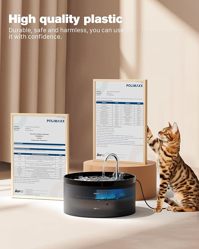 Cat Water Fountain: 108oz/3.2L Cat Fountain Super Silent Pet Water Fountain - Water Fountains for Cats Indoor - Faucet Cat Fountain- Suitable for Cats and Dogs - with 6 Filters & 3 Sponges