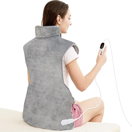 Mia&Coco Heating Pad for Neck Shoulders and Back, XL 23"x39" Soft Flannel Wrap