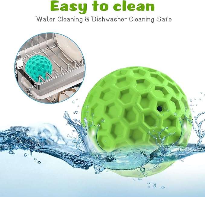 HIPPIH Indestructible Squeaky Dog Toys, Interactive Dog Balls 2 Pack, Dog Chew Toys for Aggressive Chewers, Natural Rubber Puppy Toys for Large/Medium Dogs, Tough Puppy Teething Toys, Relieve Anxiety