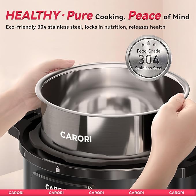 1200W 12-in-1 Electric Pressure Cooker 8Qt, Stainless Steel Pressure Cooker