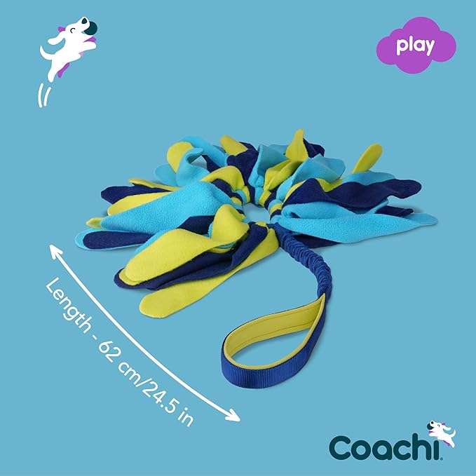 Coachi Tuggi Spider - Interactive Dog Toy for Tug of War & Play. Strong & Comfortable, Stretchy Bungee Handle, Reward Training, Interrupting Biting & Chewing. Ideal for Agility & Suitable for Puppies