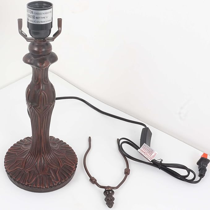 Bieye B11407 Antique Metal Table Lamp Base (Brown, 6" Wx19.5 H)