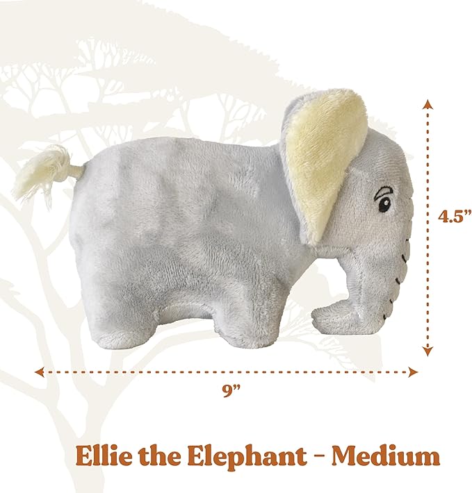 Dog Toys | Plush Toy Elephant Stuffed Animal for Dogs | Medium Eco Friendly Toy - Easy to Clean and Made from Non Toxic Materials