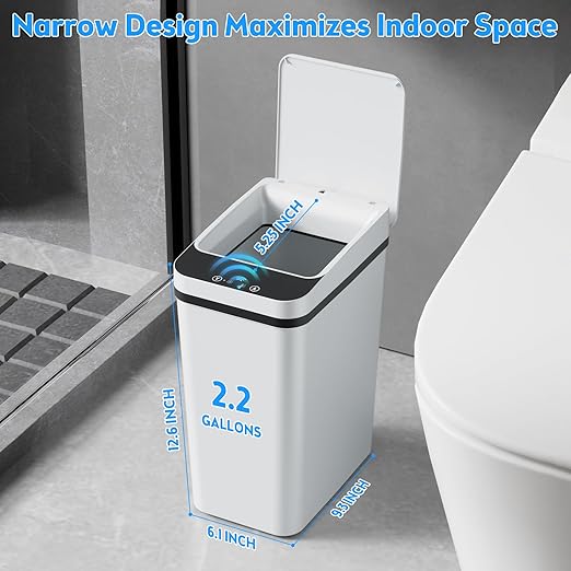 KOEYLE 2 Pack 2.2 Gallon Automatic Touchless Garbage Can, Small Motion Sensor