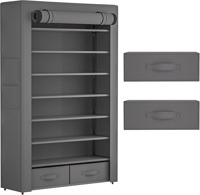 OYREL Shoe Rack Storage Cabinet 32 Pairs Organizer Shelf Tall