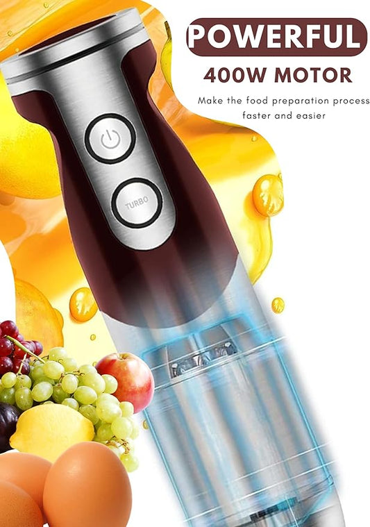 MegaWise Pro Titanium Reinforced 3-in-1 Immersion Corded Hand Blender, Powerful