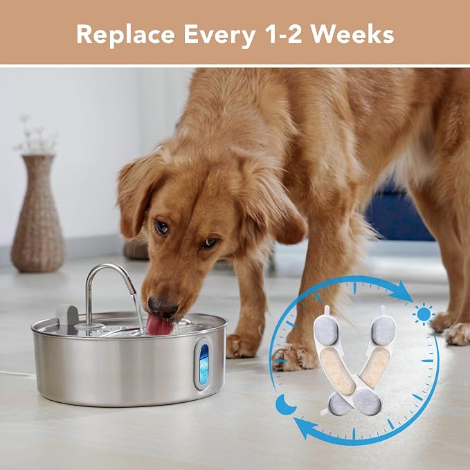Smartoo Official 16 Packs Filters & Sponges for 7L/236oz Dog Water Fountain | Incl. 1 Pump Holder Replacement for Smartoo Stainless Steel Pet Water Fountain, Durable & Genuine Filter Replacement