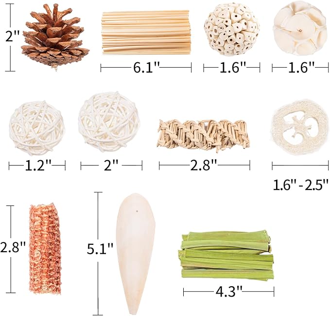 40 Pcs Bird Parrot Toys, Natural Bird Foraging Toy for Cockatiels, Lovebirds, Budgies, Small to Medium Parrot
