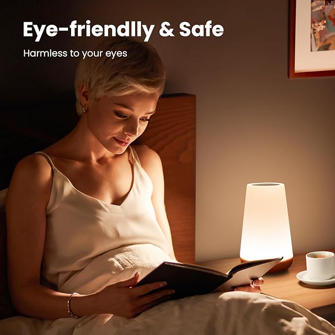 THAUSDAS Night Light, Dimmable Touch Lamp for Bedroom, Portable Table Bedside Lamp, 5 Brightness 13 RGB Colors, Night Lights for Baby Nursery Bathroom