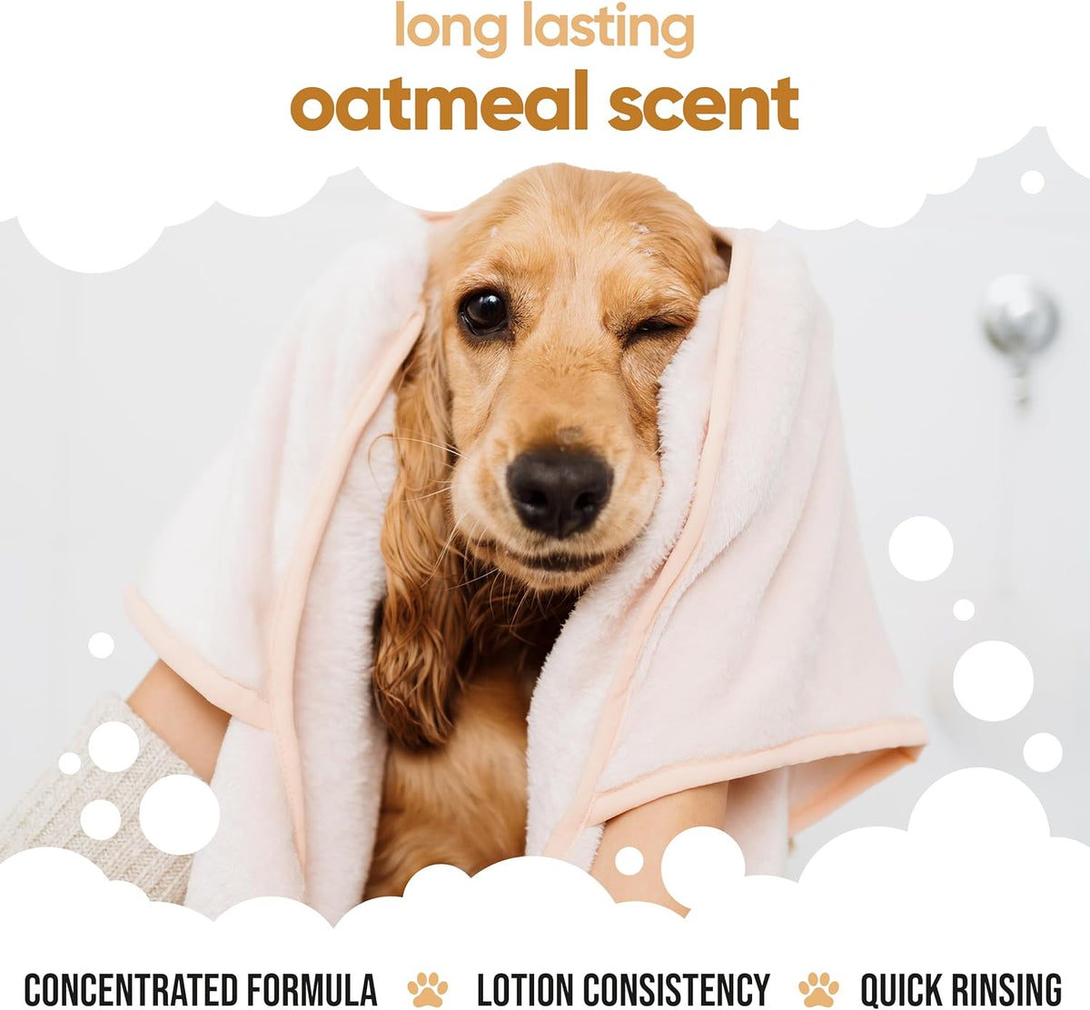 Oatmeal Dog Conditioner (169.07oz) Made with Aloe Vera, Argan Oil & Pro Vitamin B5 to Detangle Matted Coats & Relieve Sensitive & Itchy Skin, Suitable for Puppies from 8 Weeks, Vegan
