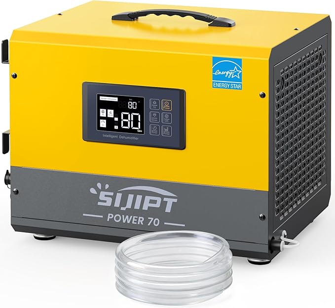 Crawl Space Dehumidifier with Pump, Sijipt 70 Pints Commercial Dehumidifier