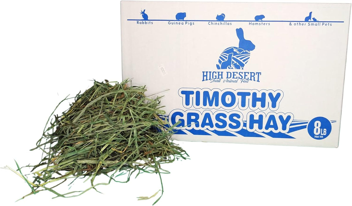 High Desert 2nd Cutting Timothy Grass Hay for Rabbits, Guinea Pigs, Chinchillas & Small Pets – Premium Hand-Packed Natural Hay, High-Fiber, Additive-Free, Grown in USA – 8 lb Box