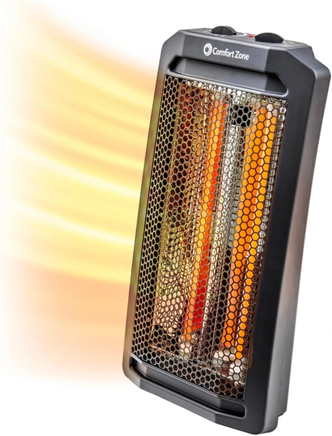 Comfort Zone Indoor Tower Space Heater, Adjustable Thermostat, Radiant Heat