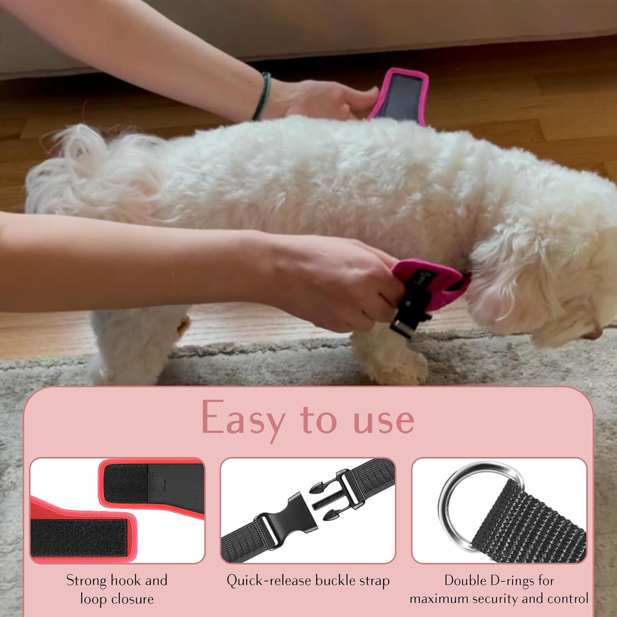No Pull Dog Harness for Small, Medium & Large Dogs – Soft Padded, Adjustable Step-in Pet Vest with Leash Clips, Reflective Straps & Control Handle