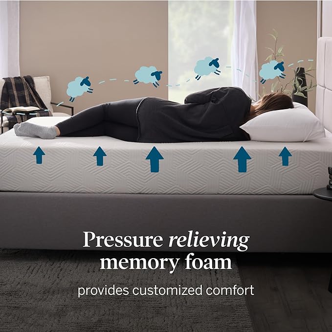 Lucid 10 Inch Memory Foam Mattress - Medium Feel - Infused with Refreshing Bamboo Charcoal and Cooling Gel - Bed in a Box - Temperature Regulating - Pressure Relief - Breathable - Twin Size