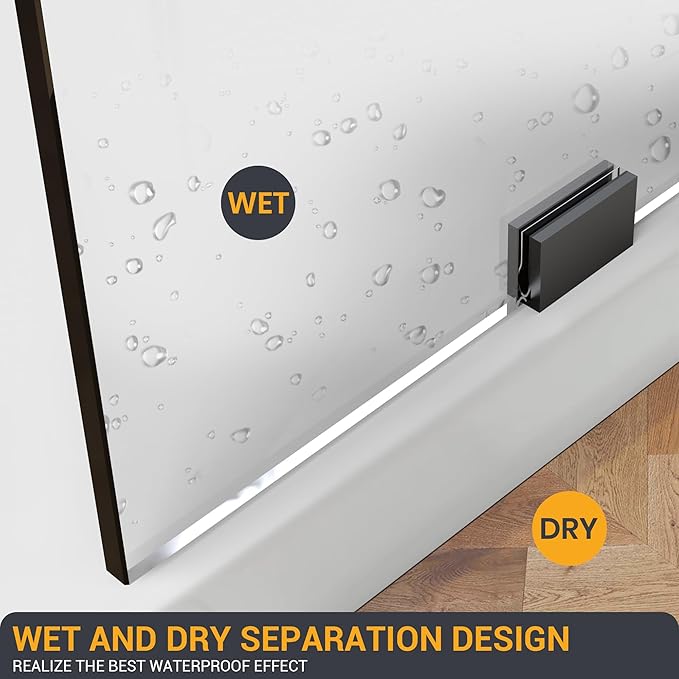 Bathroom Shower Glass Door 32" W×78.75" H, 3/8" Thick Clear Tempered Glass Panel