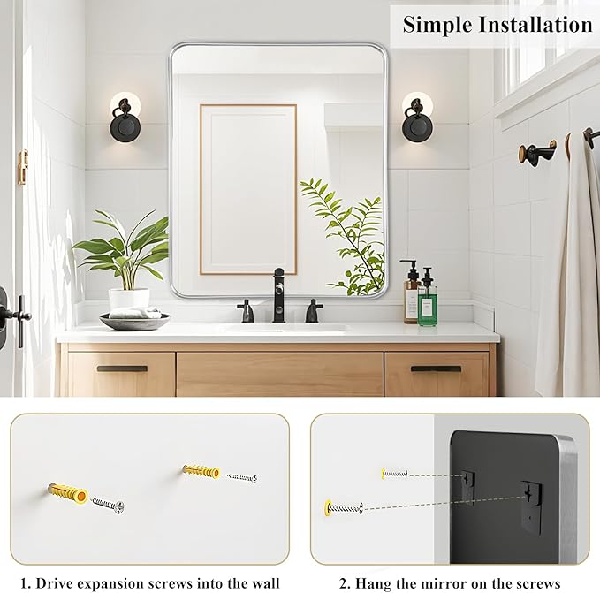 Fabuday Silver Bathroom Mirror