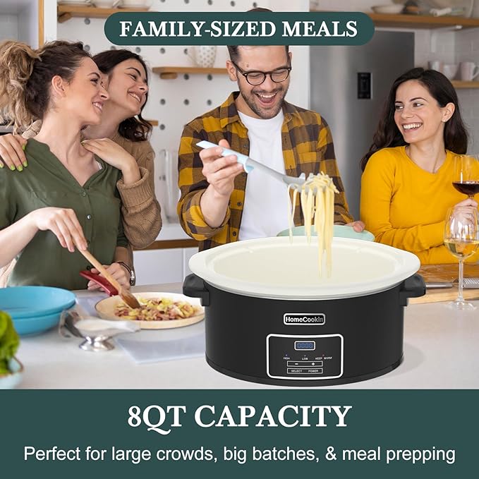 HOMECOOKIN 8-Quart Programmable Slow Cooker