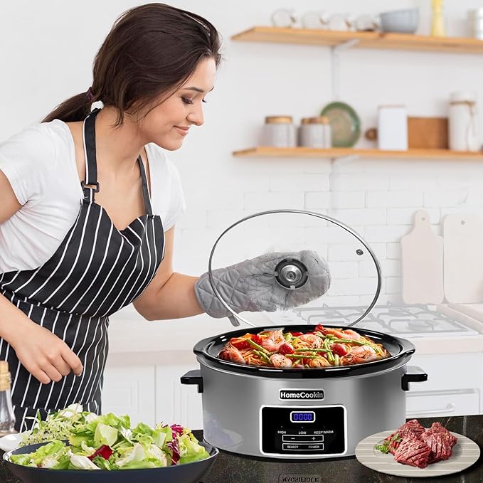 HOMECOOKIN 7-Quart Programmable Slow Cooker