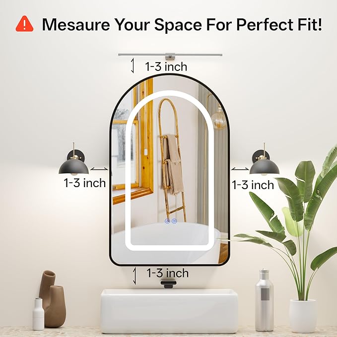 LED Arched Bathroom Medicine Cabinet