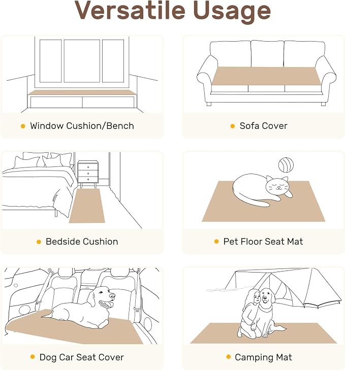 Couch Cover for Dogs, Washable Non Slip Sofa Covers for 4 Cushion Couch Pet Friendly Fuzzy Sofa Protector&Bed Mat for Pets (27.6"x94.49" Beige)