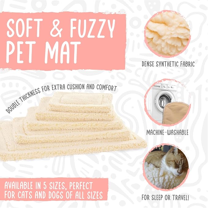 Mat Cat & Dog Bed - Crate Pads for Dog Cages, Machine Washable Kennel Bed for Sleeping, Small Size Breeds - Extra Small, 20" x 24"