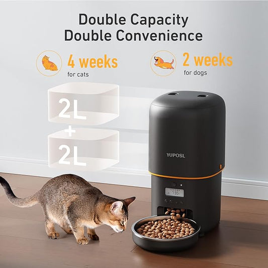 2025 Upgraded Automatic Cat Feeder - 4L Timed Auto Pet Feeder