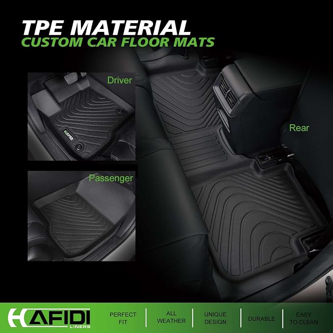 HAFIDI® Floor Mats & Cargo Liner Set Fit for Chevy Trax & Buick Envista 2024 2025 2026 All Weather Protection TPE Anti-Slip Automotive Full Set Floor Liners Custom Trax Accessories - Black