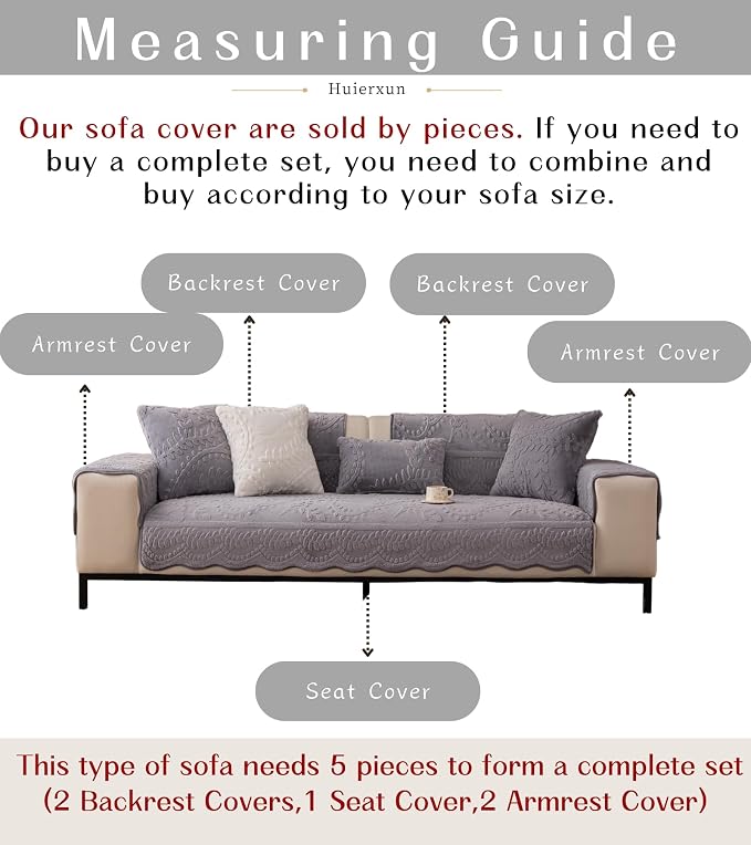 Grey Fuzzy Rabbit Plush Sofa Cover Cozy Warm Sofa Couch Covers with 3D Jacquard Leaf Pattern Non-Slip Easy-to-Install Shaggy Sofa Slipcover Prefect for Kids Dogs Cats Cats(Grey,36"x110")