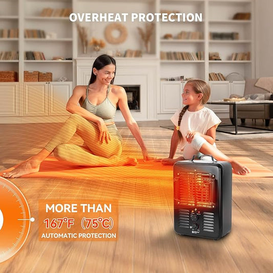 Milkhouse Space Heater, 1300W/1500W Electric Heater