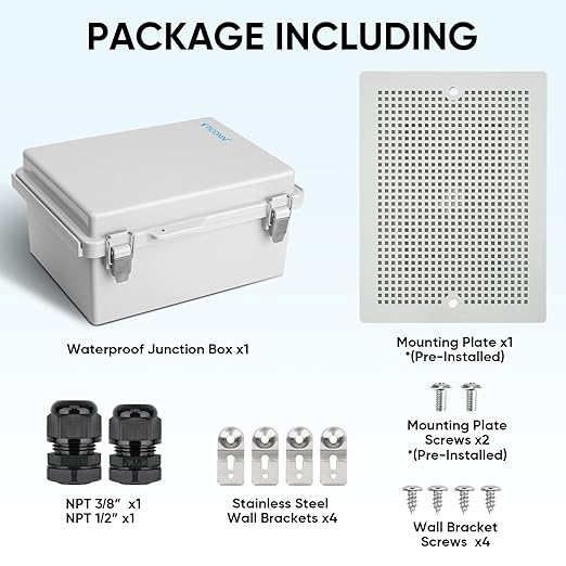 TICONN Waterproof Electrical Junction Box IP67 ABS Plastic Enclosure