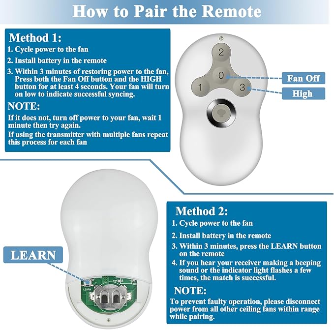 Ceiling Fan Remote Control Replacement