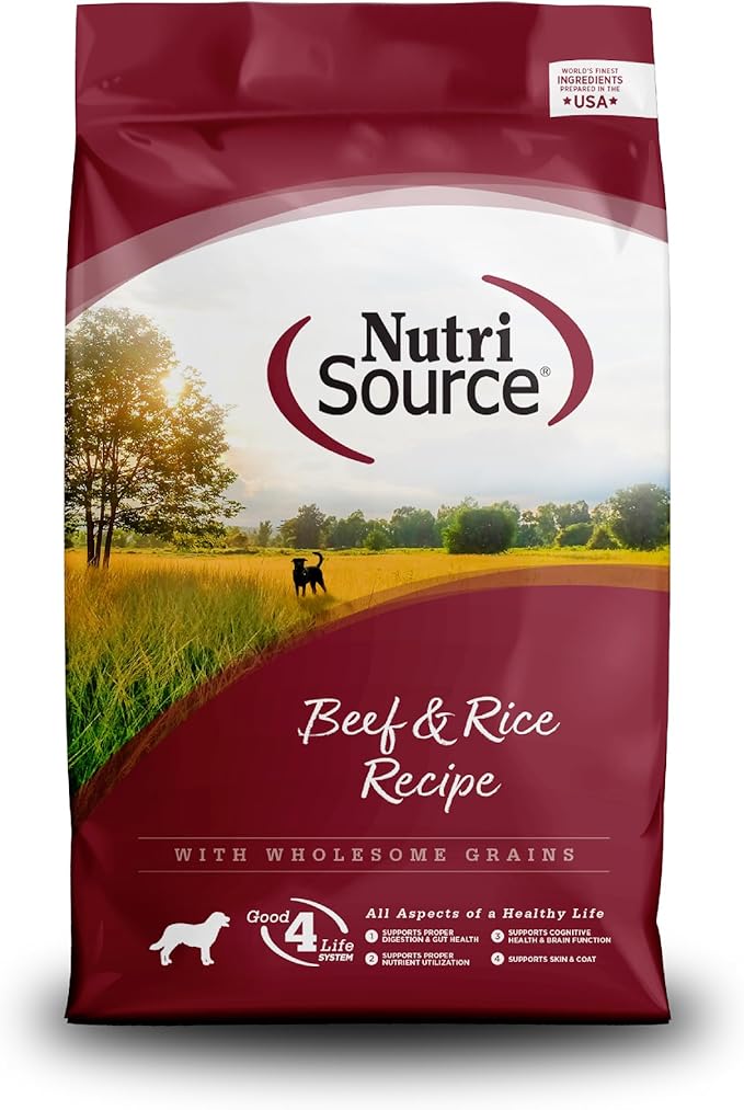 NutriSource Dry Dog Food, Beef and Rice, 12LB