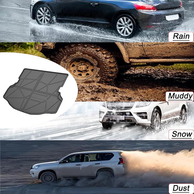RAV4 Cargo Liners - All Weather Rear Cargo Trunk Tray Floor Mats Compatible with 2013 2014 Toyota RAV4 Non Electric(EV) Models,2015-2018 Toyota RAV4 All Models,3D Waterproof TPO Accessories Custom Fit
