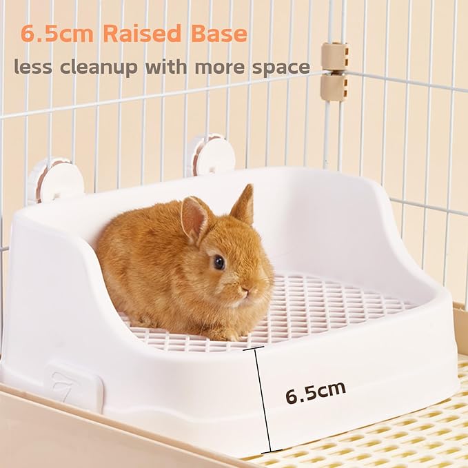 Rabbit Litter Box, Small Animals Litter Tray for Cage Detachable Bedding Litter Pan Potty Toilet Trainer Corner for Pet Rabbits Guinea Pigs Hamsters Chinchillas (Blue)