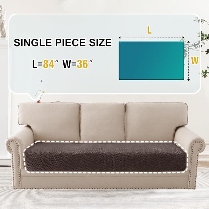 Turquoize Waterproof Couch Cover for Dogs Fuzzy Pet Couch Covers for Sofa Thick Dog Bed Cover Non-Slip Sofa Covers for 3 Cushion Couch Protector Slipcover Pet Friendly (Brown, 36" x 84")