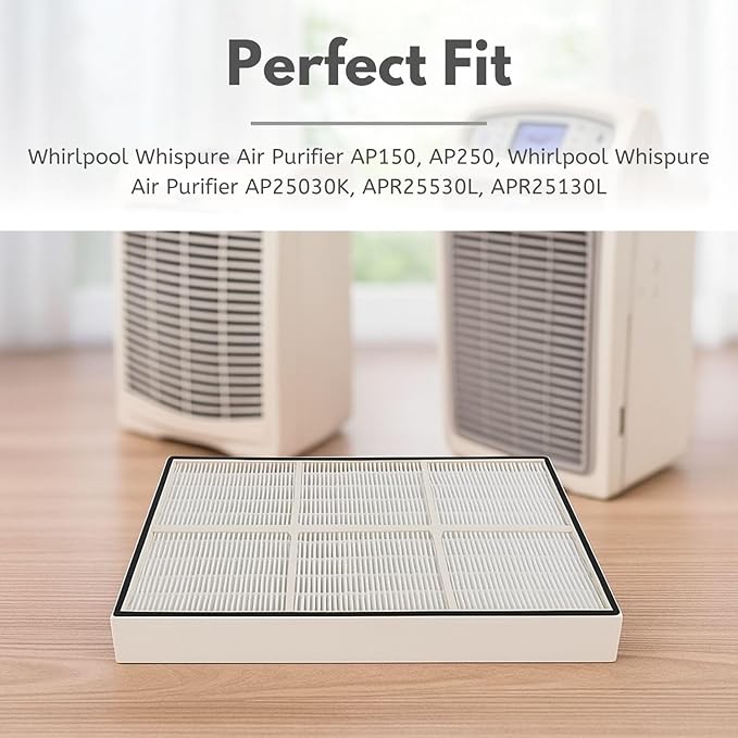 Nispira True HEPA Filter with 4 Pre-Carbon Filters Compatible with Whirlpool