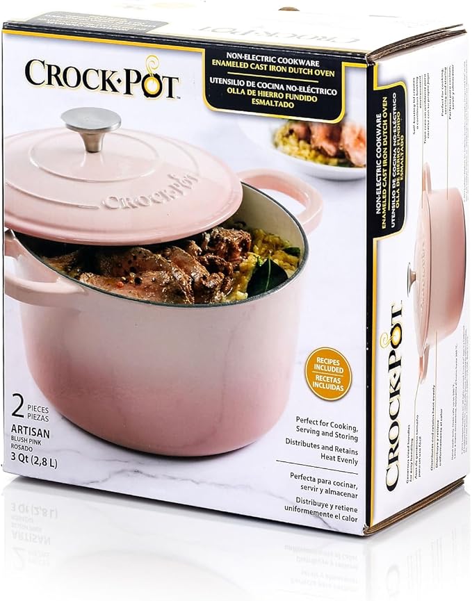 Crock-Pot Artisan Round Enameled Cast Iron Dutch Oven, Pistachio Green