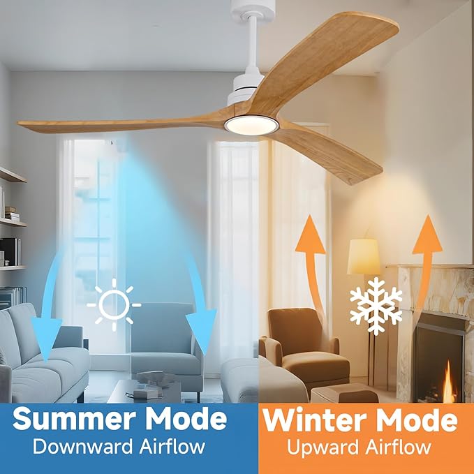 Gaizw Ceiling Fans with Lights and Remote Control, 60 Inch Ceiling Fan with