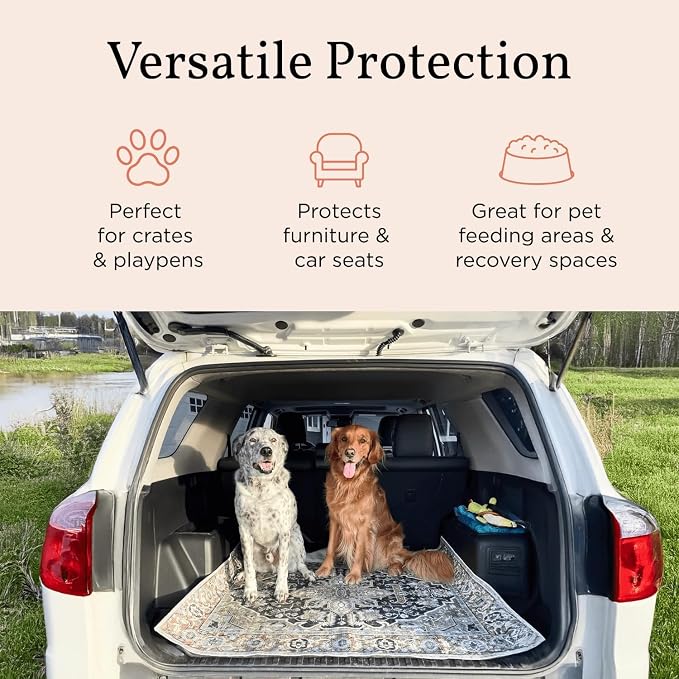 Lovewag Reusable Washable Dog Pee Pads, Mahogany Weave 36x48, 2 Pack | Non-slip, waterproof, absorbent dog pee pads for potty training, whelping, senior dogs, multi-pet households, easy to clean