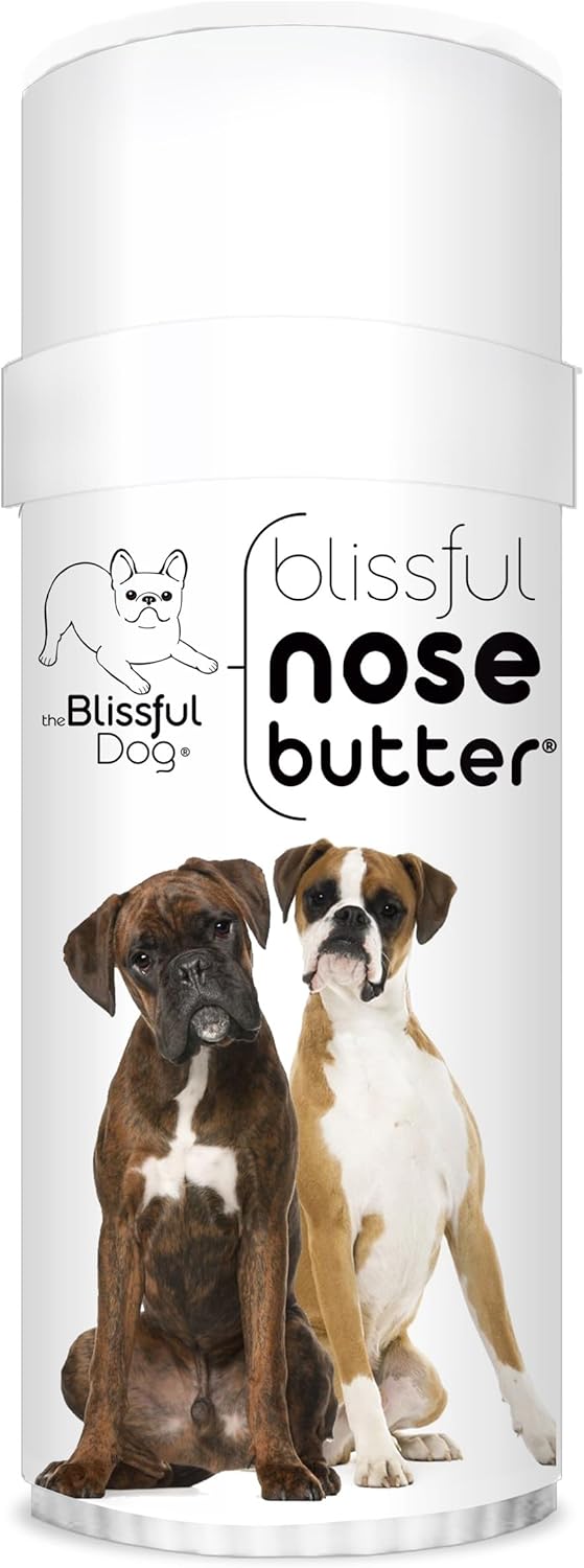 The Blissful Dog Boxer Duo Nose Butter, Versatile Dog Nose Balm for Dry Nose, Handcrafted Nose Moisturizer, Easy-to-Apply Dog Essentials, Unscented, 2 oz.