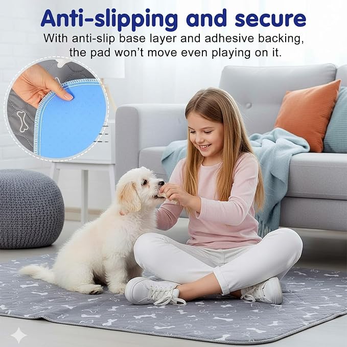 Pee Pads with Pheromones, Elite Pads for Cats, Washable Pee Pads for Dogs, Leak-Proof & Anti-Slip Pet Training Pad for Home & Travel(Brown-A,XL:35.4" ×31.5")