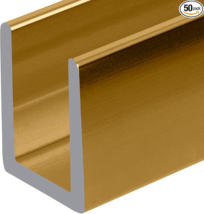 Brixwell SDCD38BGA-CCP24-XCP50 Brite Gold Anodized 3/8" Fixed Panel Shower Door